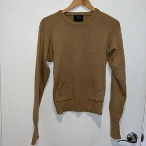 Alcott & Andrews Womens Medium 100% Cashmere Sweater With Pockets Brown